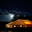 Shrine tent at night