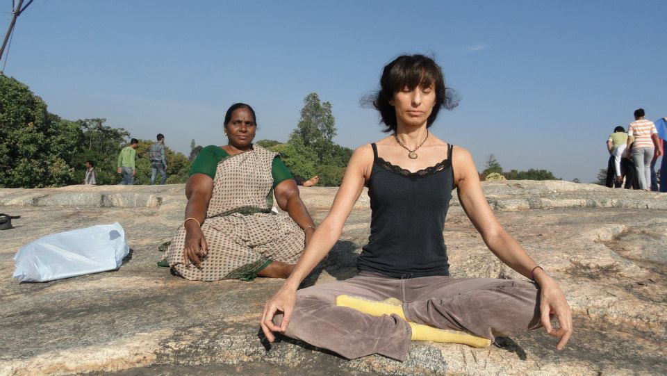 Erica sitting with woman