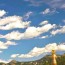 Stupa amid clouds